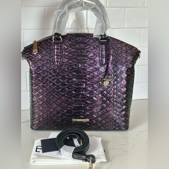 Brahmin Large Duxbury Purple passion excelsior genuine leather - Picture 4 of 7